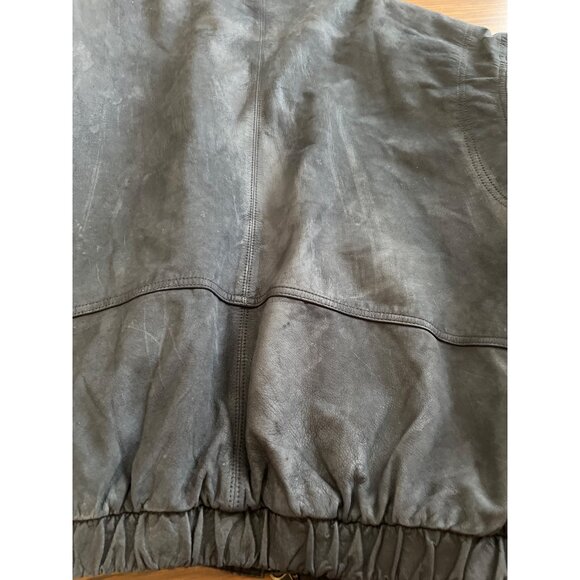 Saddlebred black leather zip front bomber jacket size XL - Picture 10 of 10